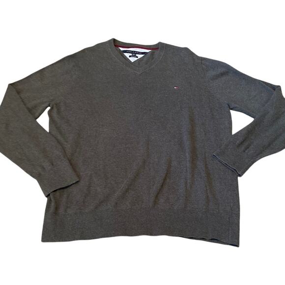 Tommy Hilfiger Gray Long Sleeve Sweater Men Size XXL - Picture 1 of 6